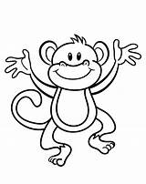 Coloring Monkey Printable Pages Kids Cartoon Animal Print Book Cute Sheet Children sketch template