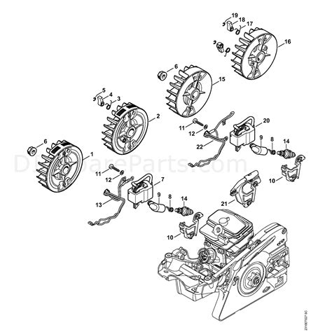 stihl ms  chainsaw ms cbe  mix parts diagram ignition system