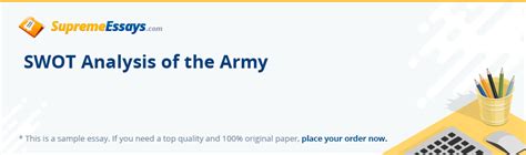 read swot analysis   army essay sample    supremeessayscom