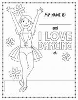 Dance Coloring Pages Ballet Printable Class Sheets Word Irish Colouring Dancing Color Kids Recital Dancers Print Teacher Ballerina Studio Summer sketch template