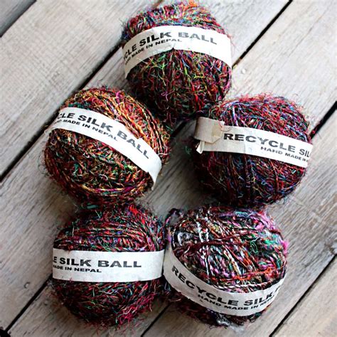 recycled silk yarn balls  nepal   source