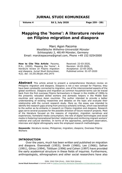 mapping  home  literature review  filipino migration