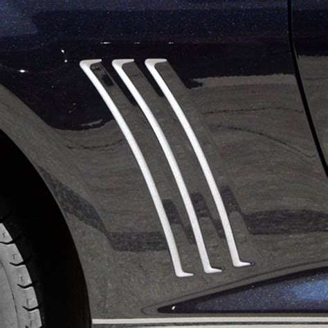 american car craft  brushed rear side fender vent grille vinyl inserts