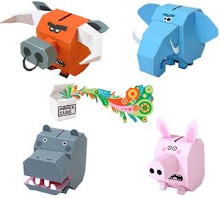 cube animal papercraft toys paperkraftnet  papercraft paper