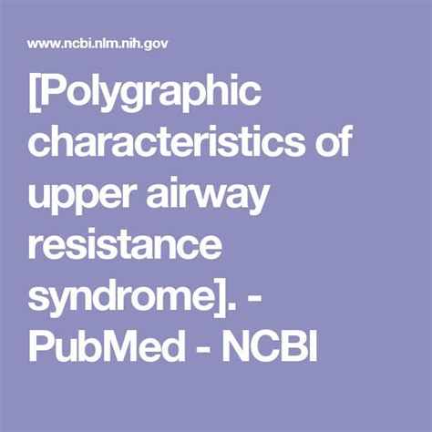polygraphic characteristics  upper airway resistance syndrome