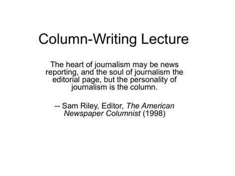 column writing lecture