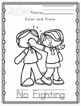 Rules Classroom Manners Behavior sketch template