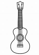 Ukulele Coloring Pages Tattoo Printable Drawing Print Visit sketch template