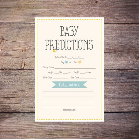 baby prediction game  printable