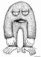 Yeti Bigfoot Coloring Excelent Pagess Drukuj sketch template