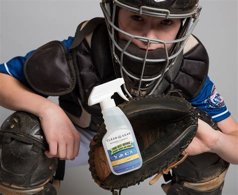 clean baseball equipment  deodorizer spray clear gear