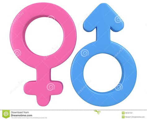3d illustration of male and female signs royalty free stock