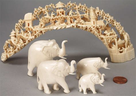 elephant ivory carvings  sale   left