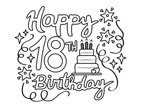 happy 18th birthday coloring page