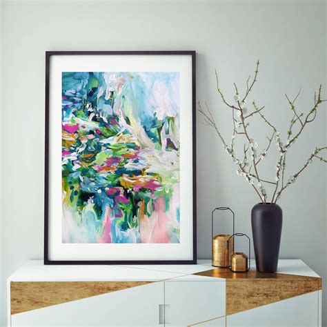 abstract art print modern vibrant framed artwork  abstract house