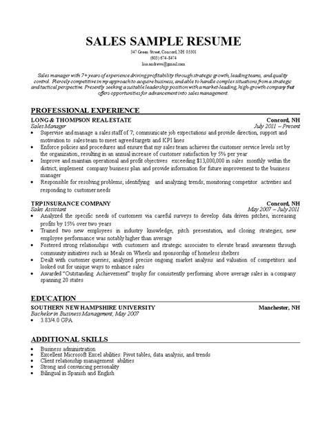 Sales Insurance Agent Resume Templates At