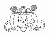 Pumpkin Halloween Coloring Sweets Coloringcrew sketch template