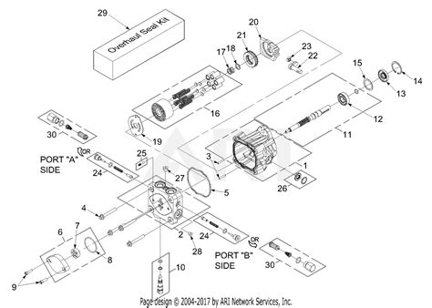 scag stca ka sn   parts diagram  hydraulic pump assembly