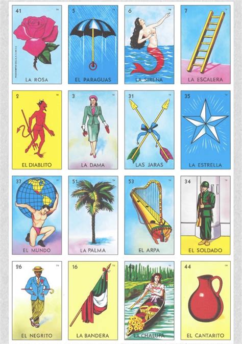 mexican loteria cards six pages of different cards printable
