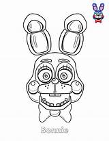 Fnaf Coloring Book Bonnie Face Pages Via Info sketch template