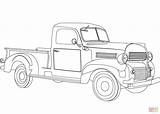 Coloring Pickup Truck Vintage Pages Printable Trucks Drawing Cars Supercoloring Work Categories sketch template