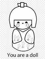 Doll Coloring Japanese Paper Printable Pages Clip Kokeshi Voodoo Freeuse Stock Boys Pinclipart sketch template
