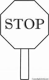 Stop Sign Coloring Safety Post Print sketch template