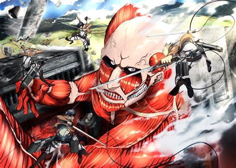 attack on titans poster shingeki no kyojin colossal titan anime hd