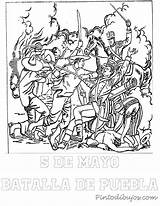 Batalla Puebla 1862 Pintar Blanco sketch template