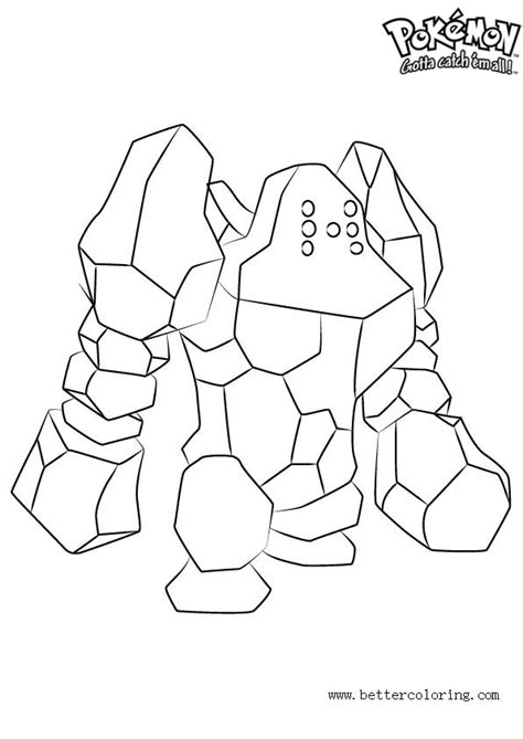 pokemon coloring pages regirock  printable coloring pages