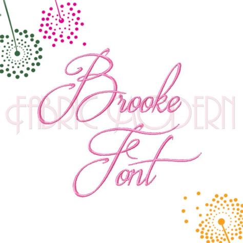 brooke embroidery font design  sizes