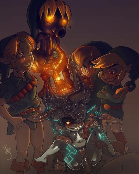 link midna and toon link the legend of zelda and 4 more drawn by