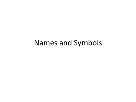 names  symbols