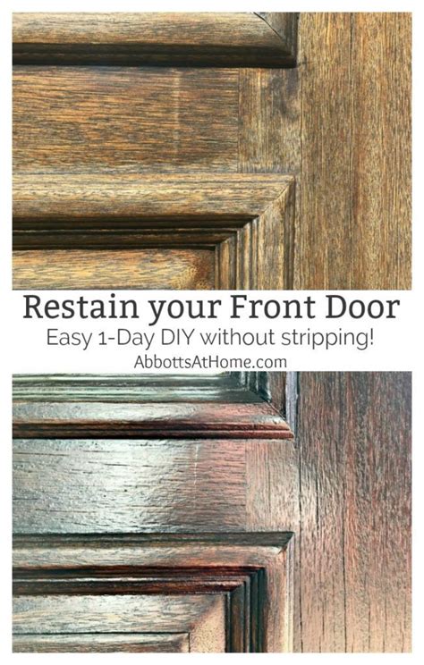 quick and easy diy for how to restain a door without stripping off the