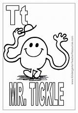 Coloring Mr Men Pages Colouring Tickle Sketch Template Popular Urdd sketch template