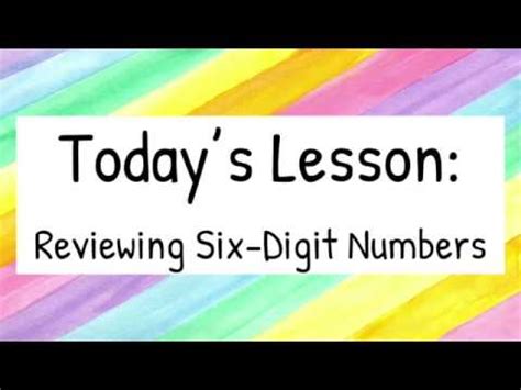 reviewing  digit numbers youtube
