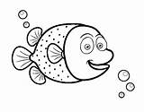 Pez Palla Peces Puntini Bianchi Pesci Peix Blancos Globus Poissons Animado Blancs Dots Pufferfish Dibuix Ballon Colorea Punts Peixe Globos sketch template