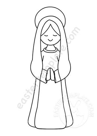 mary coloring page easter template
