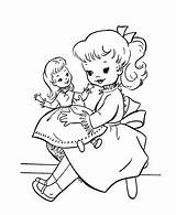 Coloring Doll Girl Pages Holding Her Popular sketch template