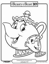 Coloring Disney Pages Beast Beauty Printable Teapot Kids Cup Printables Sheets Color Drawings Party Print Colouring Chip Mrs Tea Potts sketch template