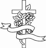 Crosses Drawings Flowers Roses Cross Clipart Monuments Cliparts Coloring Pages Designs Clip Library Use Computer sketch template