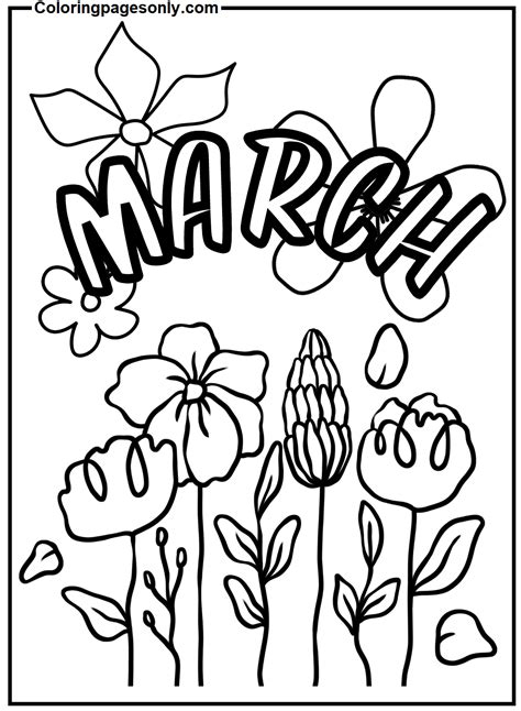 month march coloring page  printable coloring pages