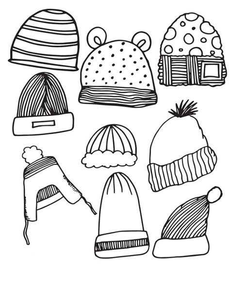 coloring pages  winter hats book  kids