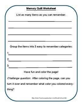 printable worksheets  improve memory speech therapy de stafford