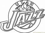 Coloring Utah Pages Jazz Nba Popular sketch template