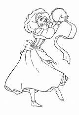 Coloring Pages Disney Notre Hunchback Dame Esmeralda Princess Print Kids Color Dumbo Choose Board Popular Tambourine sketch template