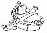 Baby Coloring Pages Coloring4free Animals Crib Sleeping sketch template