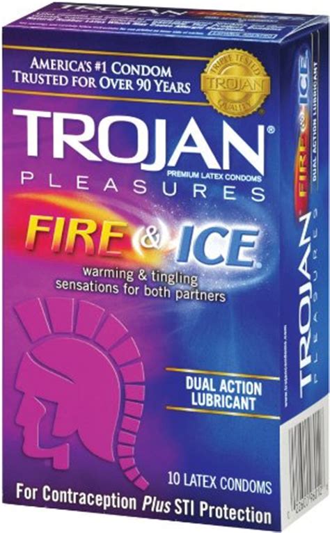 Trojan Condom Pleasures Fire And Ice Dual Action Lubricant