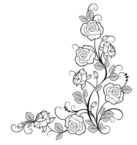 flower corner borders coloring page coloring pages
