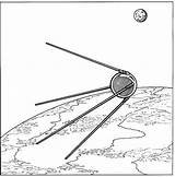 Ruimtevaart Sputnik Geschiedenis Raumfahrt Geschichte Rusland 1957 Ausmalbilder sketch template